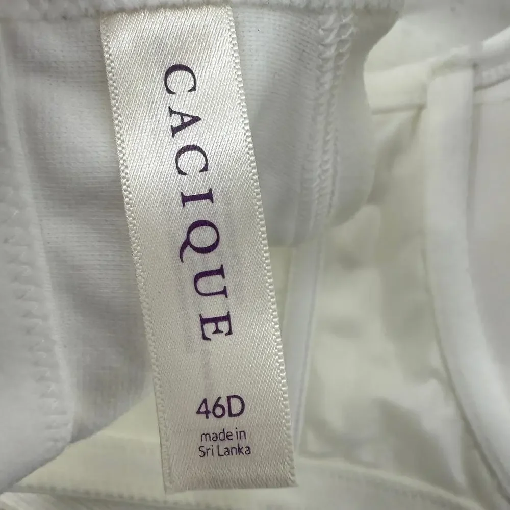 Lane Bryant Cacique White Lightly Lined T Shirt Bra 46D